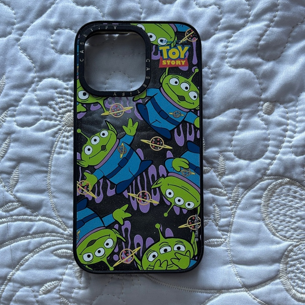 Casetify Toy Story Alien Case - Black glitter background- iPhone 13 Pro case